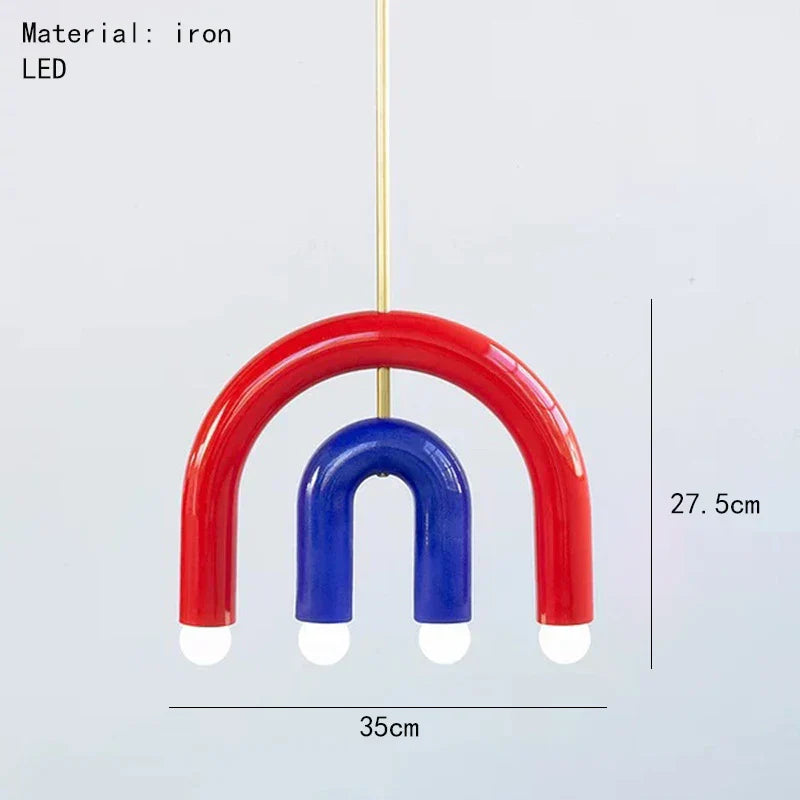 Colorful Metal Chandelier LED Pendant Lamp for Bedroom Parlor Dining Room