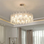 Crystal LED Ceiling Lamp for Modern Living Room with Warm Light and Eye Protection