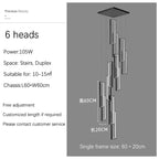 LED Stair Chandelier: Luxury Loft Geometry Pendant Lamps for Modern Living