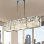 Modern Crystal Chandelier for Living, Dining, and Bar - New Light Rectangular Design