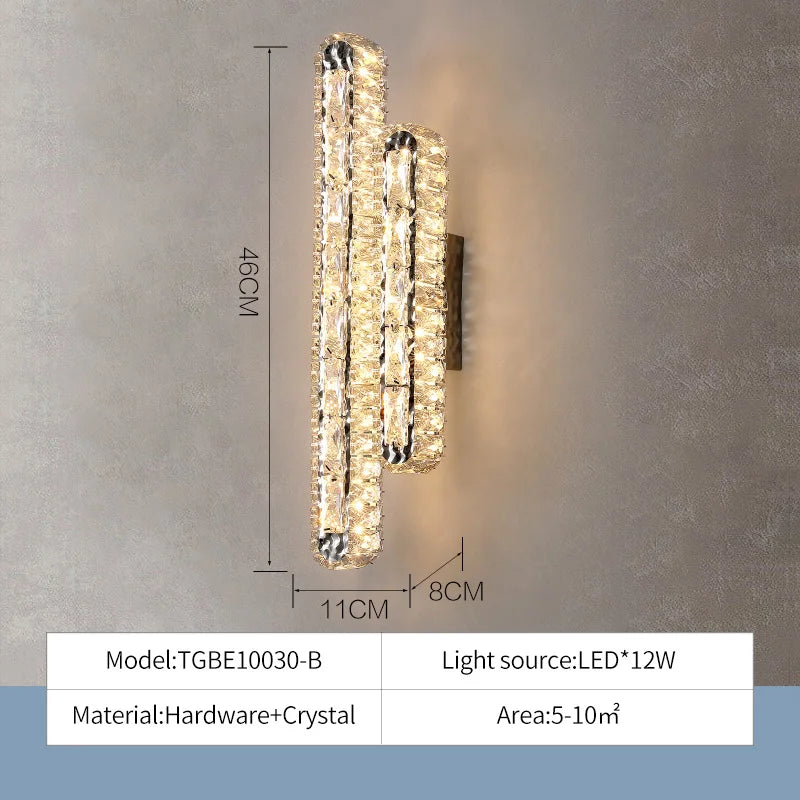 Crystal Chandelier Lights for Living Dining Bedroom LED Dimmable Lustre Lighting