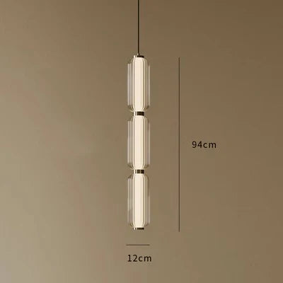 Glass Staircase Pendant Light: American Retro Minimalist Restaurant Foyer Artistic Lamp