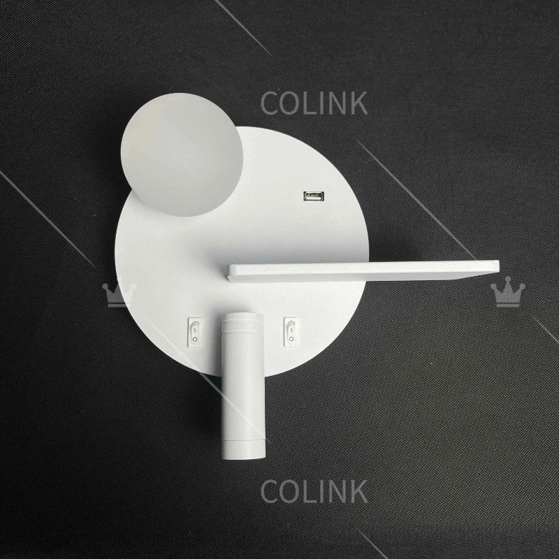 Modern LED Reading Wall Lamp with USB Charging, Nordic Sconce Light for Hotel Bedroom