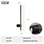 LED Modern Wall Lamp with Built-In Switch for Bedroom Living Room Decor