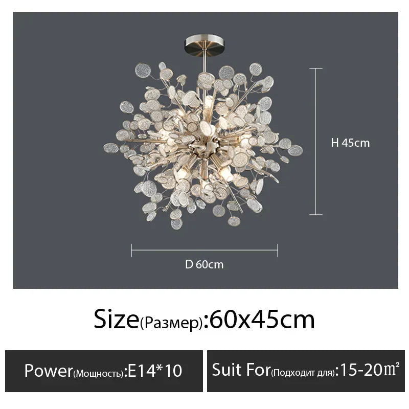 Glass Led Chandelier: Modern Luxury Designer Pendant Lights for Living Room, Bedroom, Study