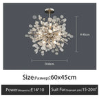 Glass Led Chandelier: Modern Luxury Designer Pendant Lights for Living Room, Bedroom, Study