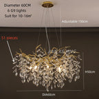 Nano Crystal Chandelier Horse Eye Pendant LED Lighting for Luxury Living Room & Hall