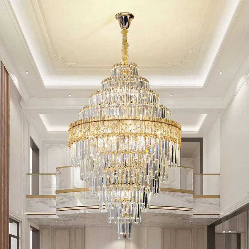 Elegant Crystal Chandelier: Modern European Lighting for Living, Dining & Bedroom
