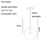 Mickey Bubble Chandeliers: Nordic Glass LED Lamp for Kitchen Home Decor