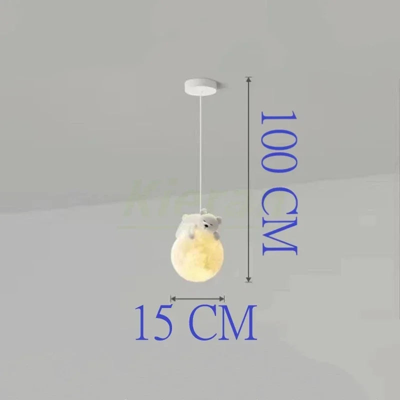 Nordic Moon LED Chandelier & Animal Wall Lamps for Modern Living Room & Bedroom