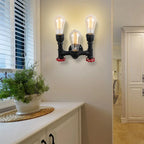 Rustic Water Pipe Wall Sconce Light for Home Decor