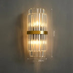 Art Deco Stainless Steel Crystal LED Wall Sconce Black Gold Bedroom Corridor