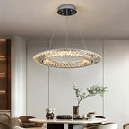 LED Crystal Chandelier: Elegant Light Luxury Golden Ceiling Art Ring for Living Room