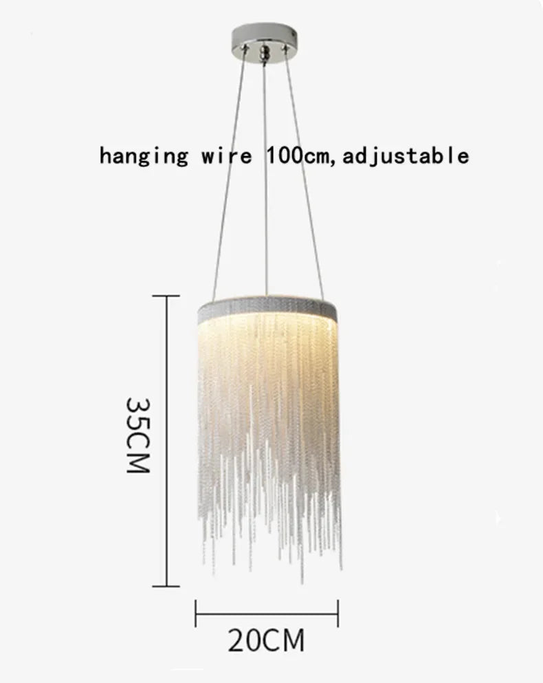 Tassel Chain LED Chandelier for Modern Living Room and Dining Room