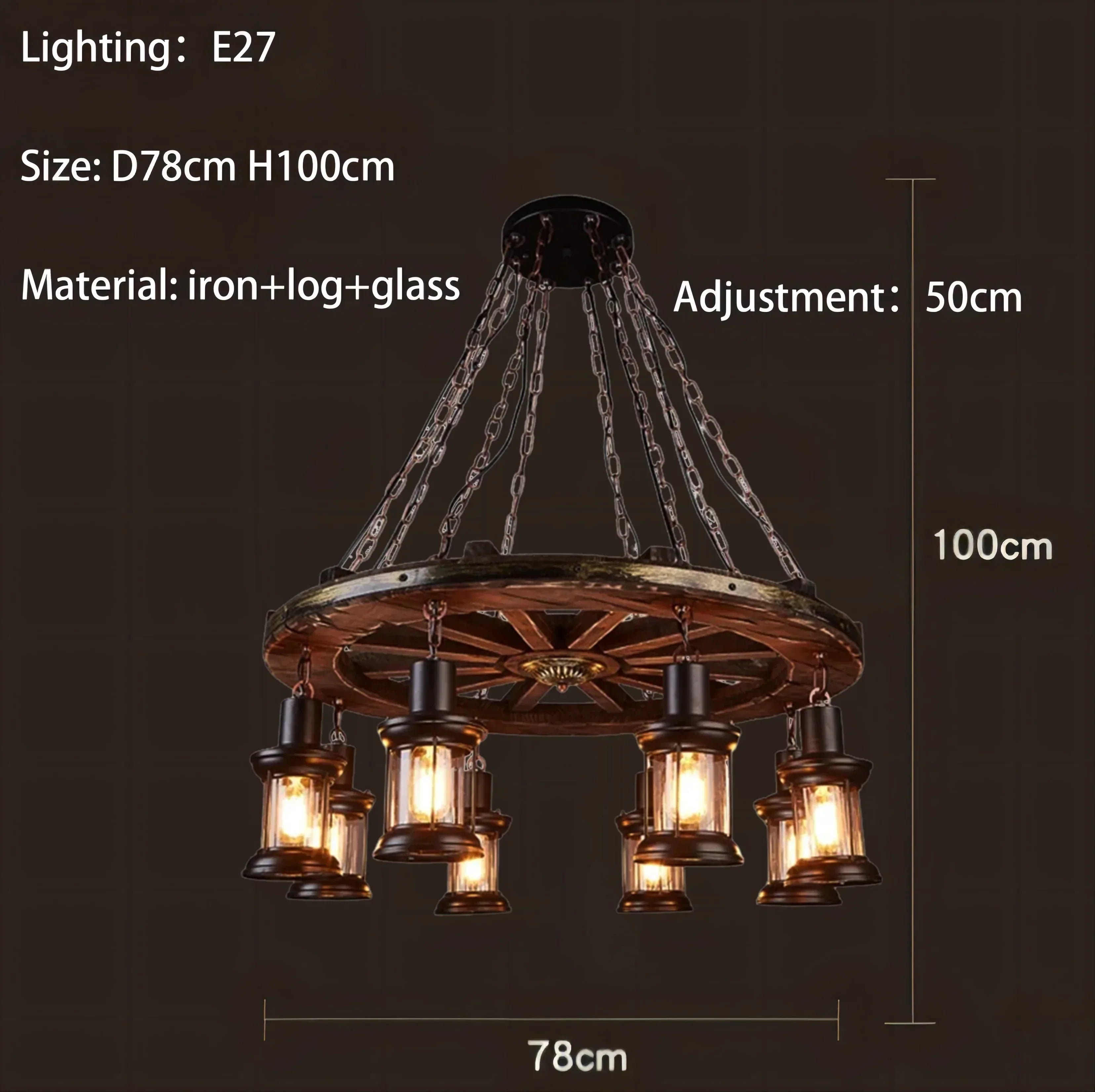 Iron Wheel LED Pendant Lights - Industrial Metallic Lustre Hanging Lamps