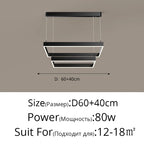 Nordic Minimalist LED Square Chandelier for Living Dining Bedroom - Luster Lighting