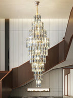 Crystal Spiral Pendant Light Chandelier Loft Luxury Staircase Elegant Upscale
