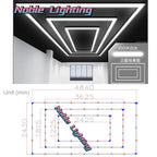 Rectangle Hexagon Led Light Bar for Auto Detailing Garage Ceiling