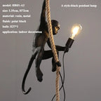 Monkey Resin LED Pendant Chandelier for Nordic Home Decor & Bedroom Lighting