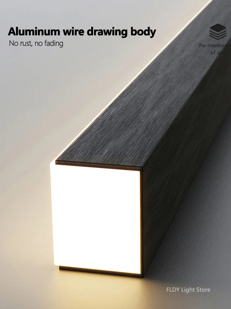 Modern LED Chandelier for Dining, Tea Room, Office, Bar - Long Strip Design