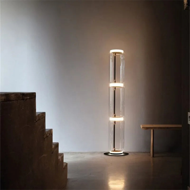 Noctambule Glass Floor Lamp: Italian Design, Bright Stand Lighting for Living Room