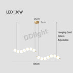 Modern LED Copper Ceiling Chandelier White Ball Pendant Light Fixtures