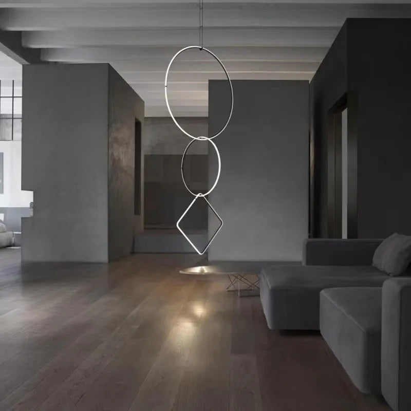 Minimalistic Pendant Light - Designer Ring Lamp for Office, Living Room, Bedroom