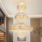 European Crystal Duplex Chandelier for Elegant Living Room and Villa décor.