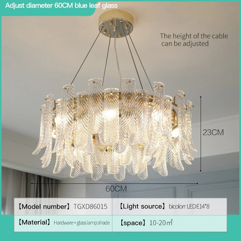 Crystal LED Ceiling Lamp for Modern Living Room with Warm Light and Eye Protection
