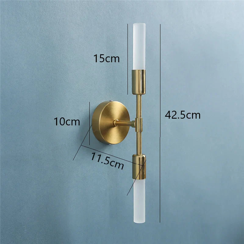 Modern Creative Glass Wall Lamps Ceiling Lighting 2-Heads Black Golden Fixture