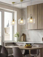 Glass Stripe LED Pendant Lights for Stylish Indoor Home Decor