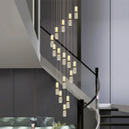 Crystal Columnar Chandelier Stair Light for Home, Restaurant, Bar, and Villa