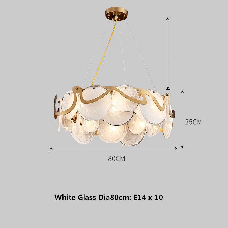 Glass Lustre Gold Iron Pendant Light for Modern Dining Room