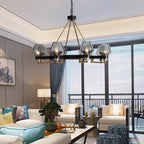 Luxe Glass Chandelier: Modern Retro Living Room Pendant Lamp Lighting Fixtures