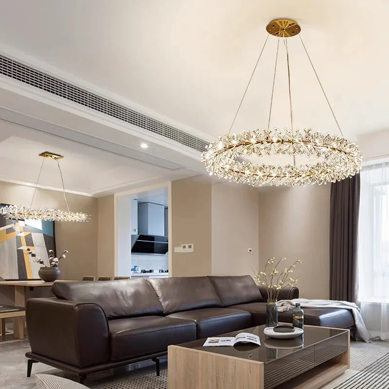 Luxury K9 Crystal Chandelier: Modern Nordic Living Dinning Room Bedroom Lighting