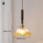 Nordic Wooden Glass Pendant Chandelier for Bedroom Living Dining Room