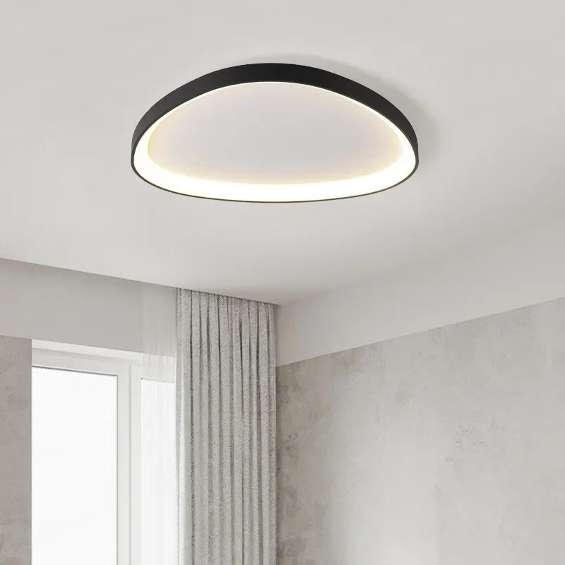 Nordic LED Ceiling Chandelier, Dimmable Black Stone Design for Living Room and Bedroom