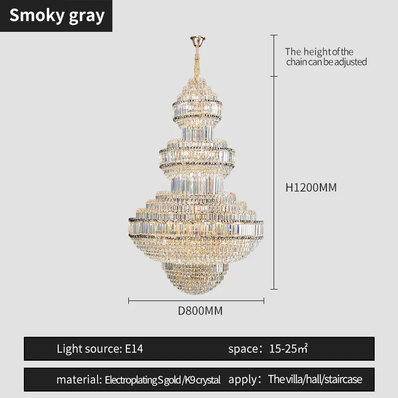 Crystal Villa Chandelier: Luxe European Duplex Hall Lighting - Elegant Living Room Decor