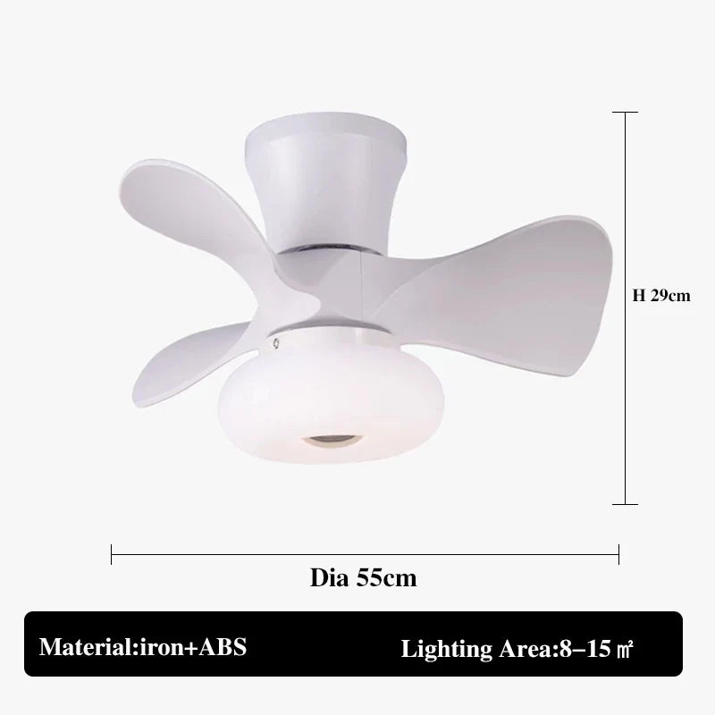 Colorful Macoron 22" Ceiling Fan Light, Smart Dimming DC Motor Remote Control
