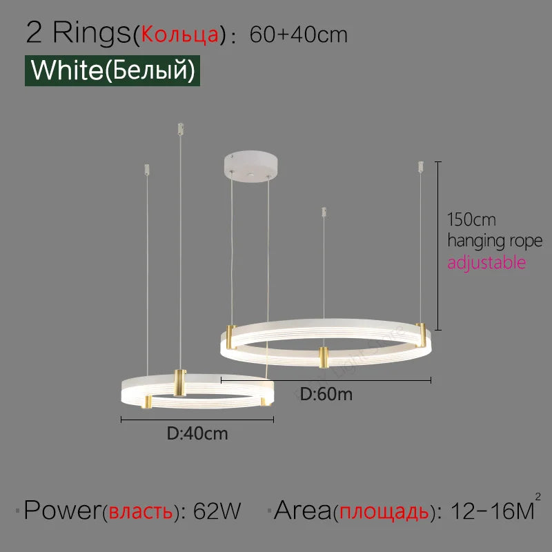 Simple Modern LED Chandelier - Luxury Nordic Design for Living Room, Bedroom, and Restaurant