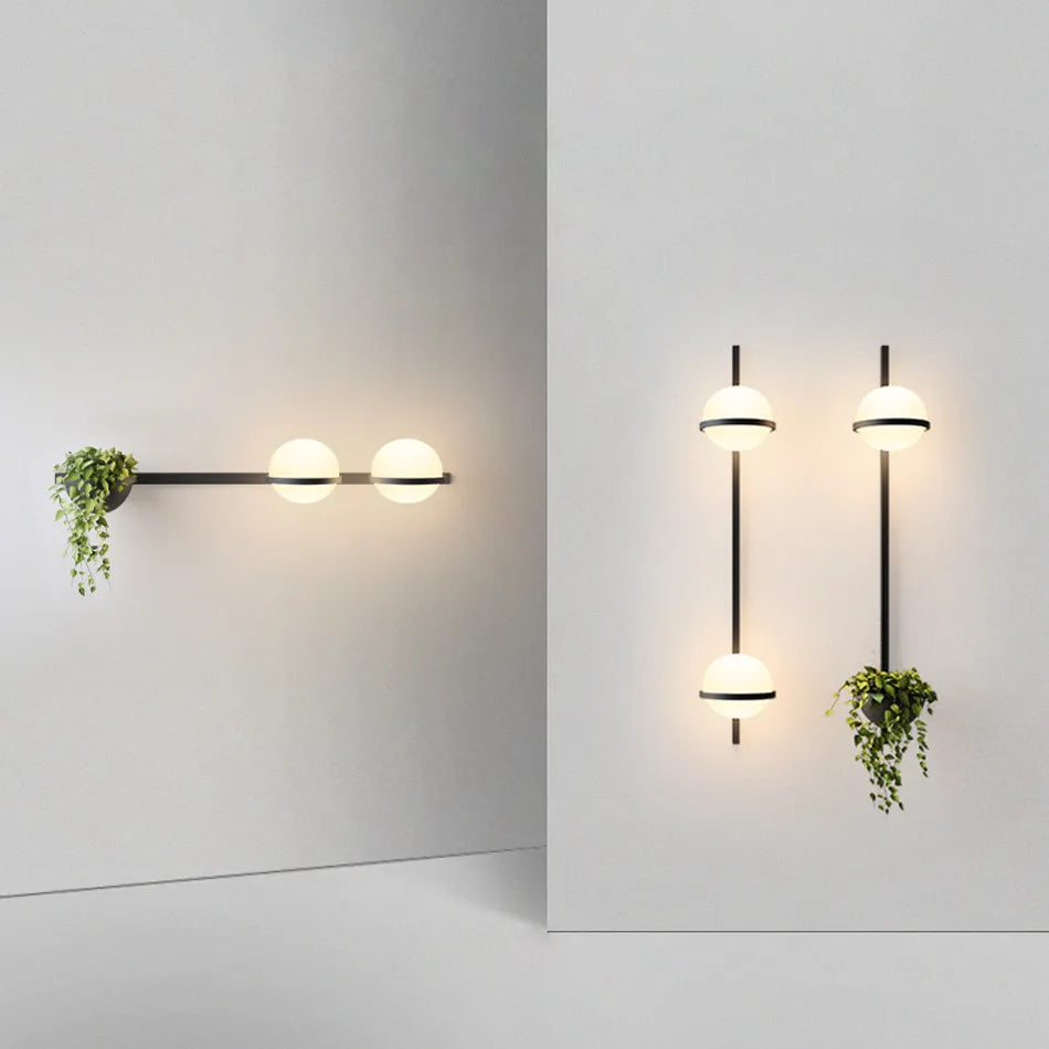 LED Art Deco Plant Wall Lights - Modern Nordic Design for Home Living Room Bedroom