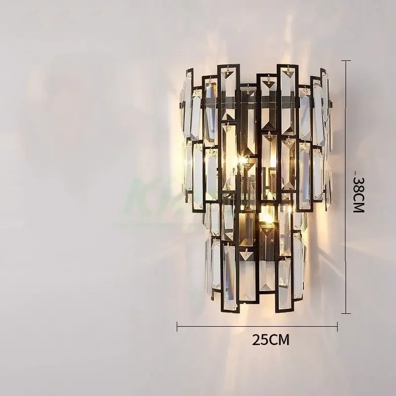 Crystal LED Wall Lamp for Bedroom Living Room Study Minimalist Design