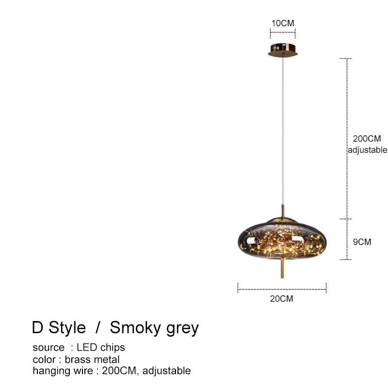 Amber Glass Chandelier: Luxury Lighting for Bedroom, Dining Room, Kitchen, Restaurant & Art Decor