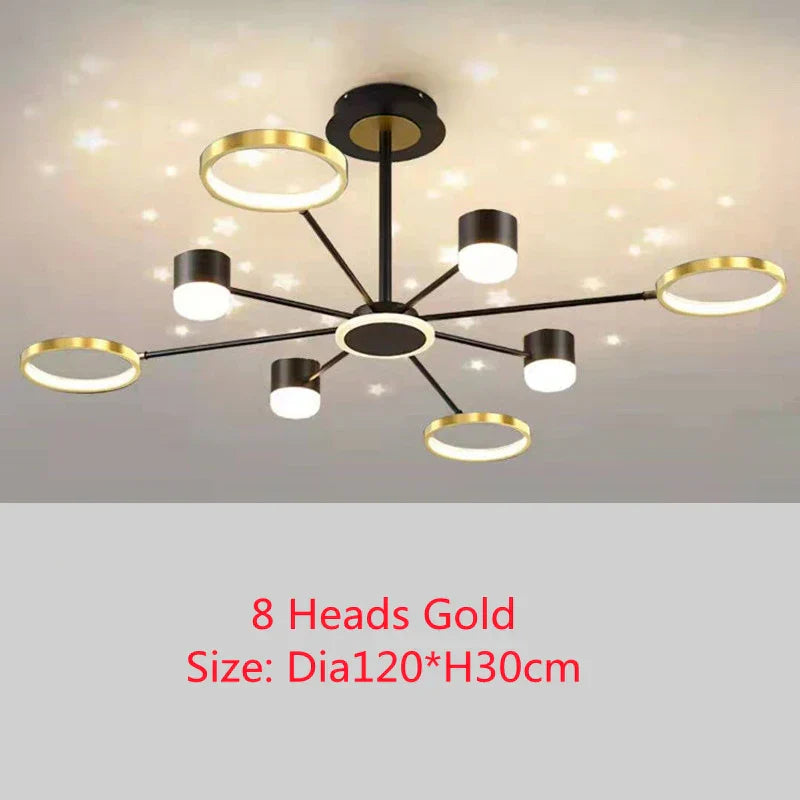 Modern Stars Chandelier Ring Light LED for Living Room Kids Room