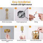 Mini Crystal Chandelier Black Chrome 3-Light for Dining Room Bedroom