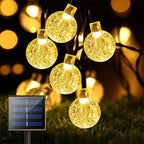Crystal Fairy Solar String Lights: 8 Modes Waterproof Outdoor Patio Decor.