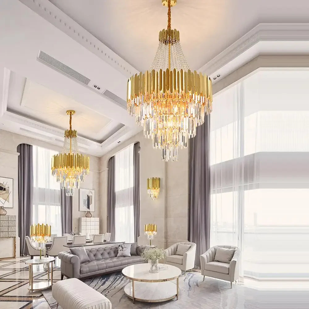 Modern Crystal LED Chandelier for Living Dining Room.