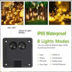 Crystal Fairy Solar String Lights: 8 Modes Waterproof Outdoor Patio Decor.