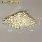 Crystal Ceiling Lamp: Modern Minimalist Indoor LED Lighting for Living Room, Dining & Bedroom