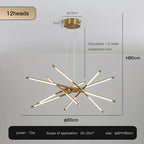 Stick Chandelier for Living Room Dining Kitchen LED Lighting Fixtures